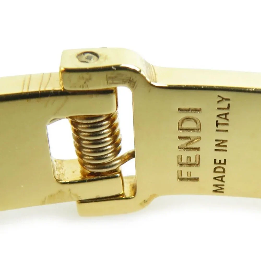 Auth FENDI Monster Eyes Bangle Bracelet Gold